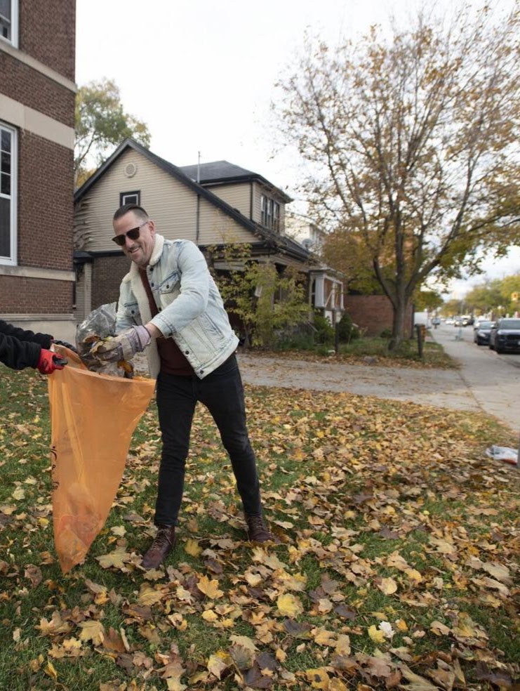 Andrew Selman working in the community.